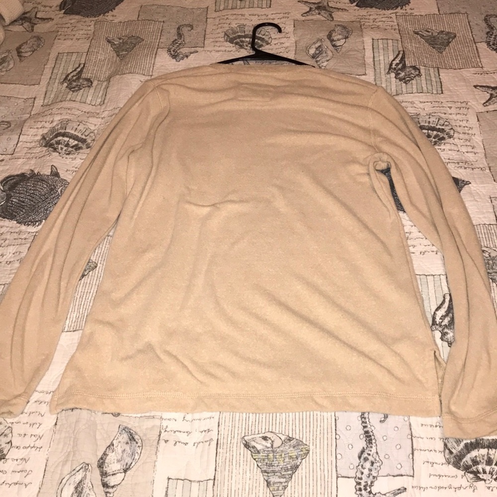 Hollister Long Sleeve Tee Yellow/Cream Small comfy - Picture 2 of 3
